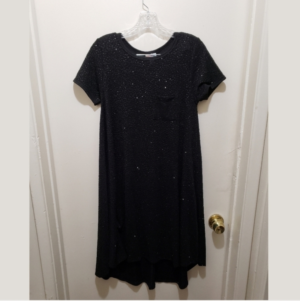 Lularoe black elegant sz medium pocket Carly gem embellished dress